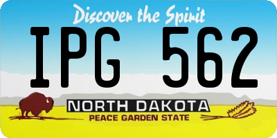 ND license plate IPG562
