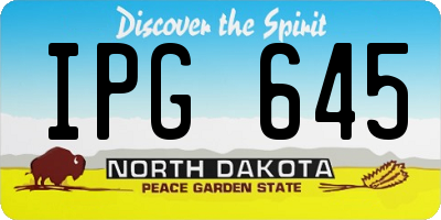 ND license plate IPG645