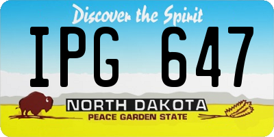 ND license plate IPG647