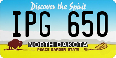 ND license plate IPG650