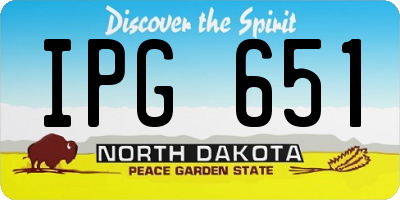 ND license plate IPG651