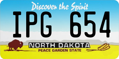ND license plate IPG654