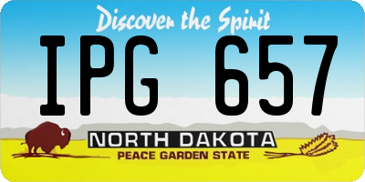 ND license plate IPG657