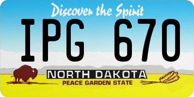 ND license plate IPG670