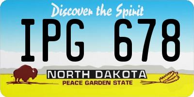 ND license plate IPG678