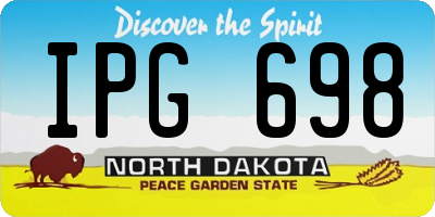 ND license plate IPG698