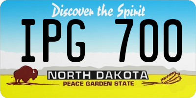 ND license plate IPG700