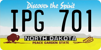 ND license plate IPG701