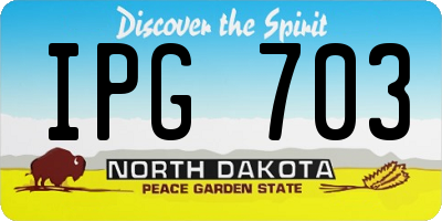 ND license plate IPG703