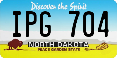 ND license plate IPG704