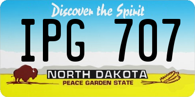 ND license plate IPG707