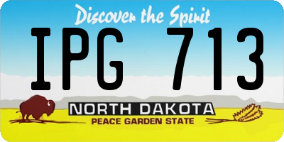 ND license plate IPG713