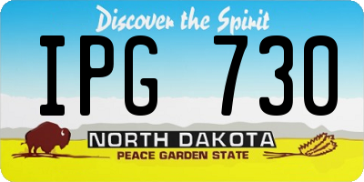 ND license plate IPG730
