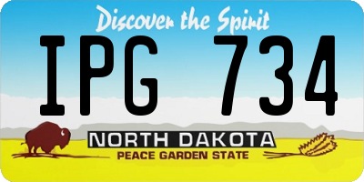 ND license plate IPG734