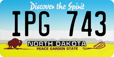 ND license plate IPG743