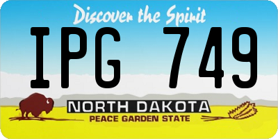 ND license plate IPG749