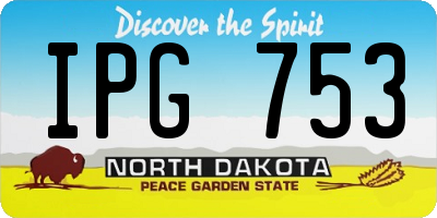 ND license plate IPG753