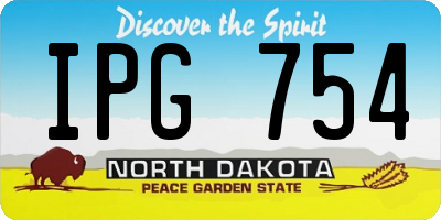ND license plate IPG754