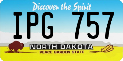ND license plate IPG757