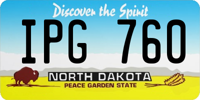 ND license plate IPG760