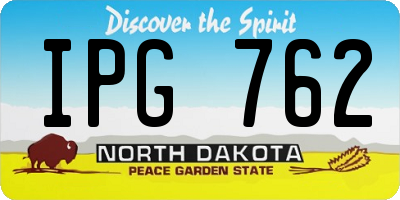 ND license plate IPG762