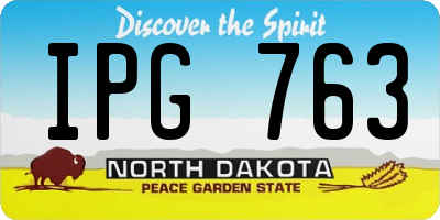 ND license plate IPG763