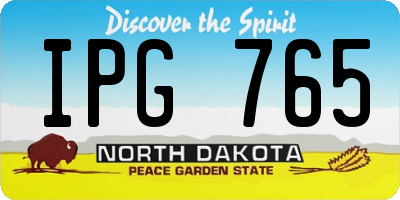 ND license plate IPG765