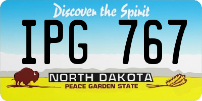 ND license plate IPG767