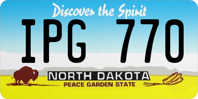 ND license plate IPG770