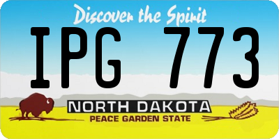 ND license plate IPG773