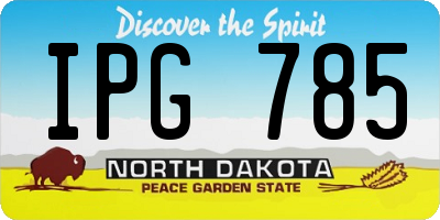 ND license plate IPG785