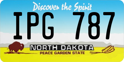 ND license plate IPG787