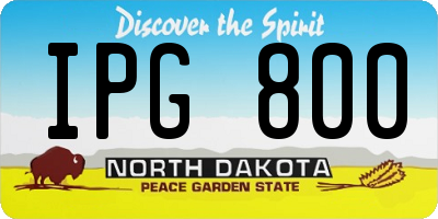 ND license plate IPG800