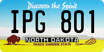 ND license plate IPG801