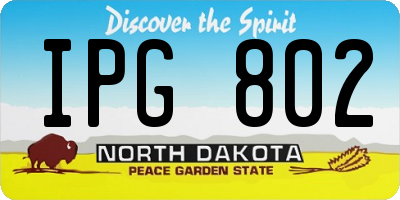 ND license plate IPG802