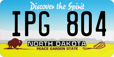 ND license plate IPG804