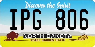 ND license plate IPG806