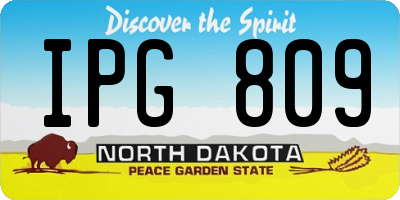 ND license plate IPG809