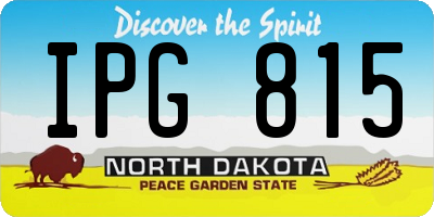 ND license plate IPG815