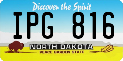 ND license plate IPG816