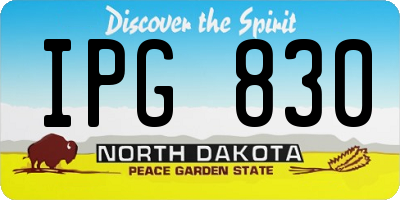 ND license plate IPG830