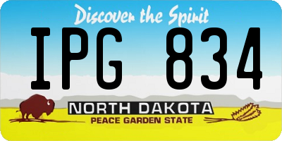 ND license plate IPG834