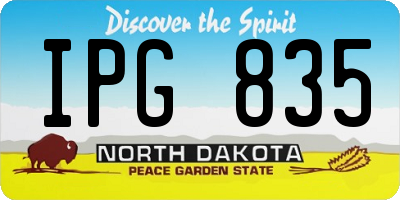 ND license plate IPG835