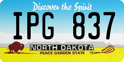 ND license plate IPG837