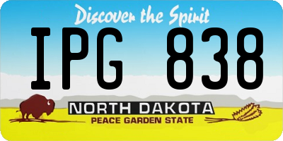 ND license plate IPG838