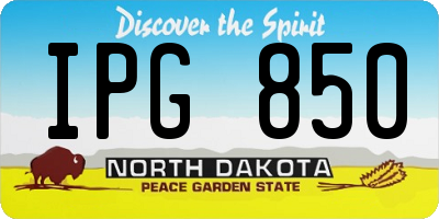 ND license plate IPG850