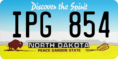 ND license plate IPG854