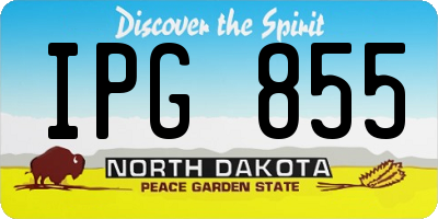 ND license plate IPG855