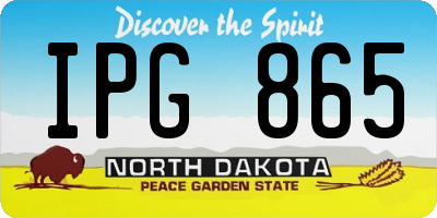 ND license plate IPG865