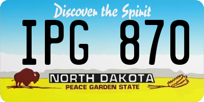 ND license plate IPG870